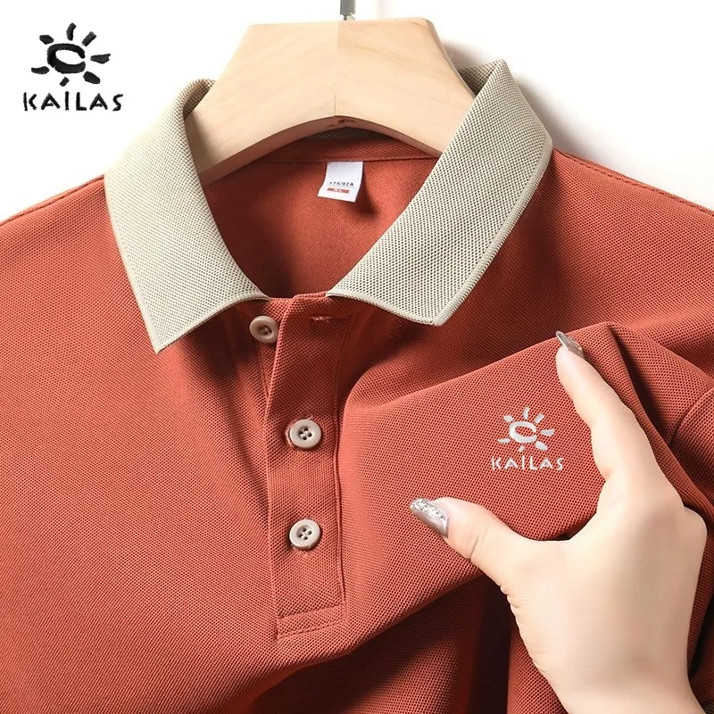 

KAlLAS Summer Men's High Quality Short Sleeve Polo Shirt Business Casual Fashion Sweat Absorbing Breathable Short Sleeve Top