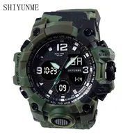 SHIYUNME Luxury Men LED Digital Quartz Watch G Style Dual Display Military Sports Outdoor Waterproof Men Clock Relogio Masculino