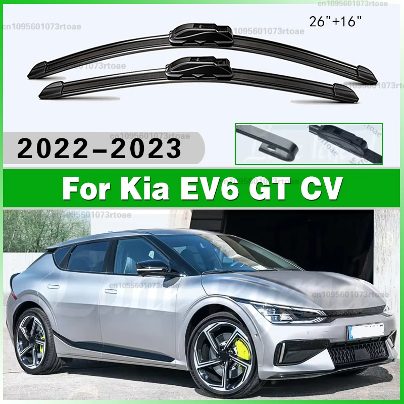 

Brushes Windscreen Clean Window Auto Accessories U J Hook 26"+16"For Kia EV6 GT CV 2022 2023 Car Front Wiper Blades Windshield
