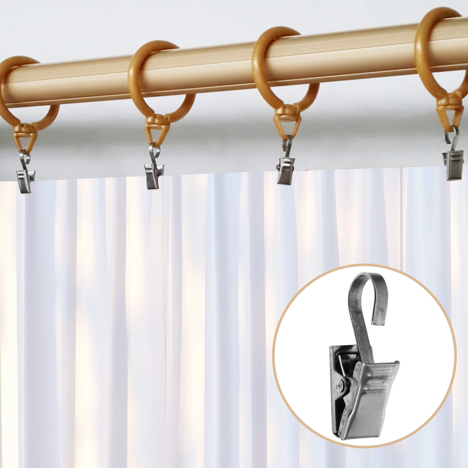 

20 Pcs Curtain Clip Hook Shower Rod Hooks Heavy Duty Picture Hangers Alligator Clips for Curtains