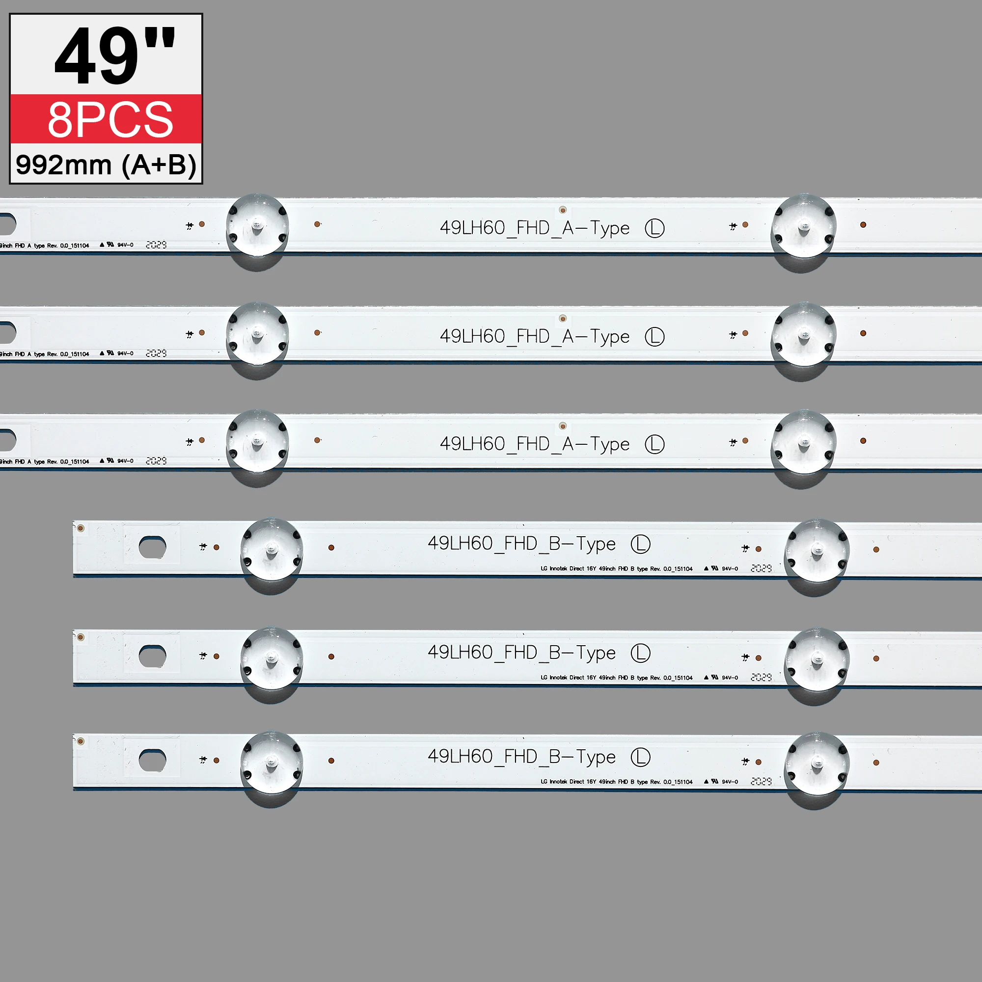 LED شريط إضاءة خلفي 7 مصباح ل LG inنوت k المباشر 16Y 49 بوصة 49LH60_FHD A/B HC490DUN 49LH604V HC490DUN-ABRR1-211X LT-50C550