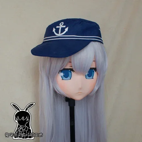 (Rabbit 78) Resin Cross Dressing Pretty Girl Full Head BJD Doll Mask Cosplay Anime Kigurumi Mask Cosplay with Backshell