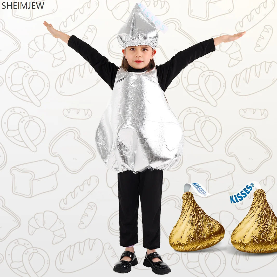 

Cute And Funny Children's Day Children's Role Play Hershey Chocolate Halloween Kindergarten Dress Up Food Performance Costumes