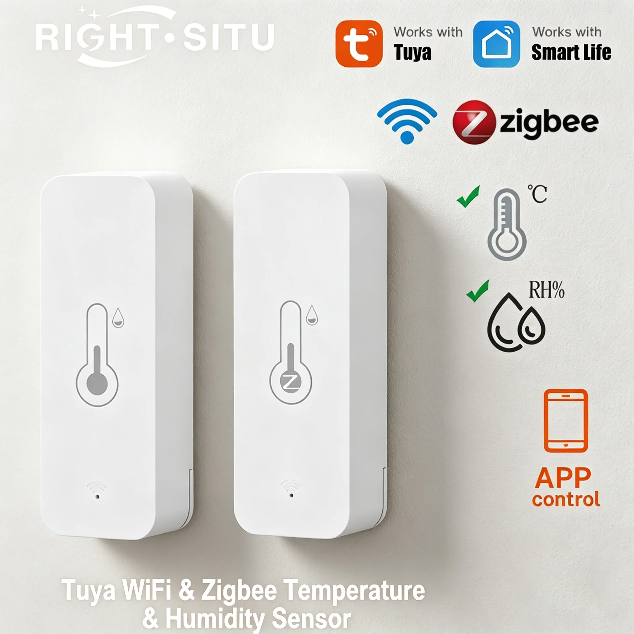 Tuya Zigbee WiFi Temperature & Humidity Sensor APP Remote Control TH01/ZTH01 WorkWith Yandex  SmartLife