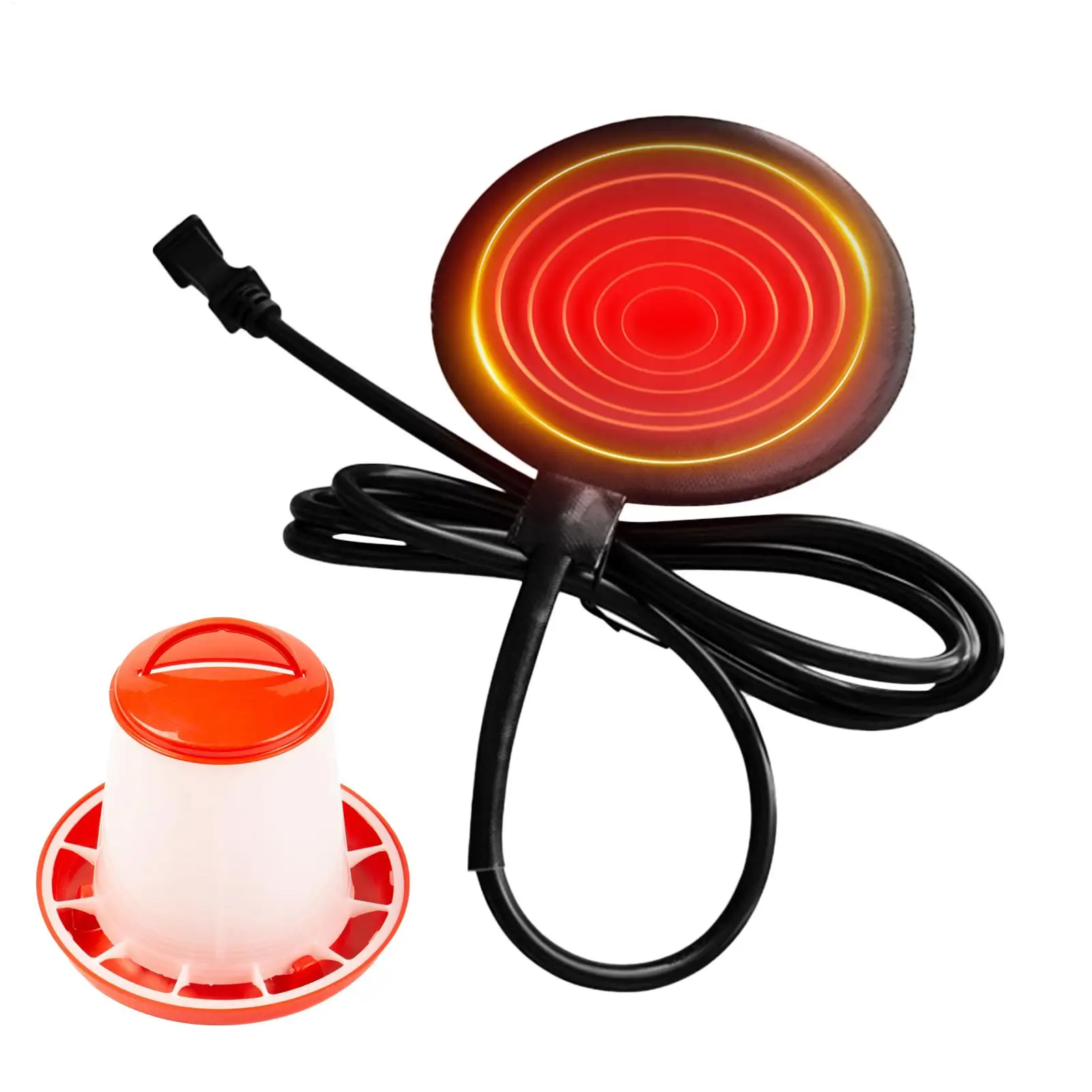 Calentador de Agua para Aves de Corral, Equipo Agrícola, Base Calefactora de Silicona de 5.9 Pulgadas para Bebederos de Aves, Pollos y Patos