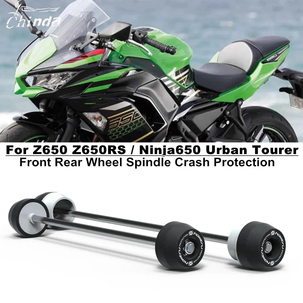 

For Kawasaki Z650 Z650RS Ninja 650 2017-2023 Motorcycle Front & Rear Axle Fork Crash Sliders Wheel Protection