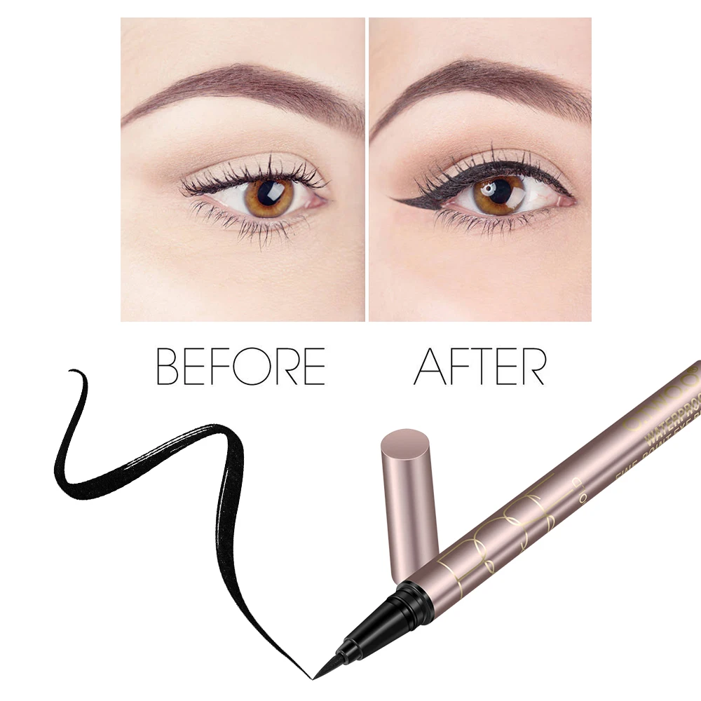 Wholesale O.TWO.O Beauty Cat Style Liquid Eye Liner Pen Black Long-lasting Waterproof Eye Liner Pencil Makeup Cosmetic Tool