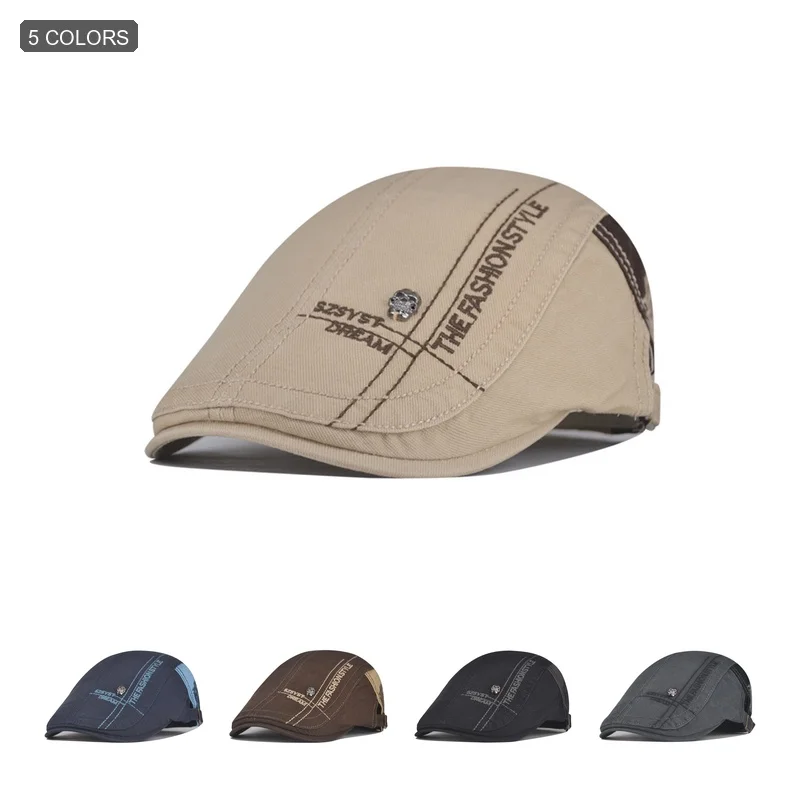 2026 New Aumnr Outdoor Sports Cotton Berets Caps for Men Women Casual Peaked Caps Letter Embroidery Berets Hats Casquette Cap
