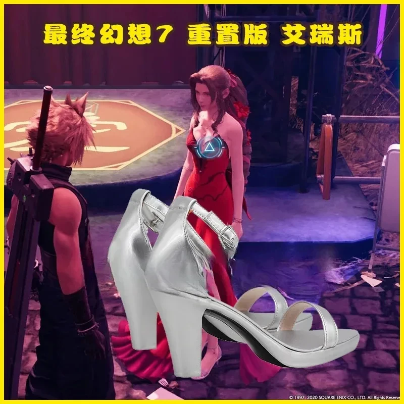 

ADFF15Game Aerith Cosplay Shoes Boots Props Halloween Party Role Play Custom Made Aksesori【【【
