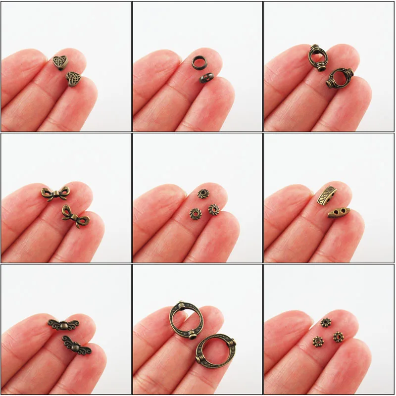 Fashion New Daisy Oval Frame Butterfly Bow Heart Charms Spacer Bar Beads Antiqued Bronze Plated