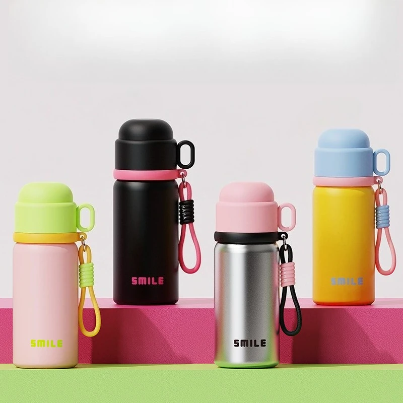

430ml Beautiful Student Insulated Cup 316 Stainless Steel Water Cup Portable Bouncing Cup Children's Large Capacity Water Bottle