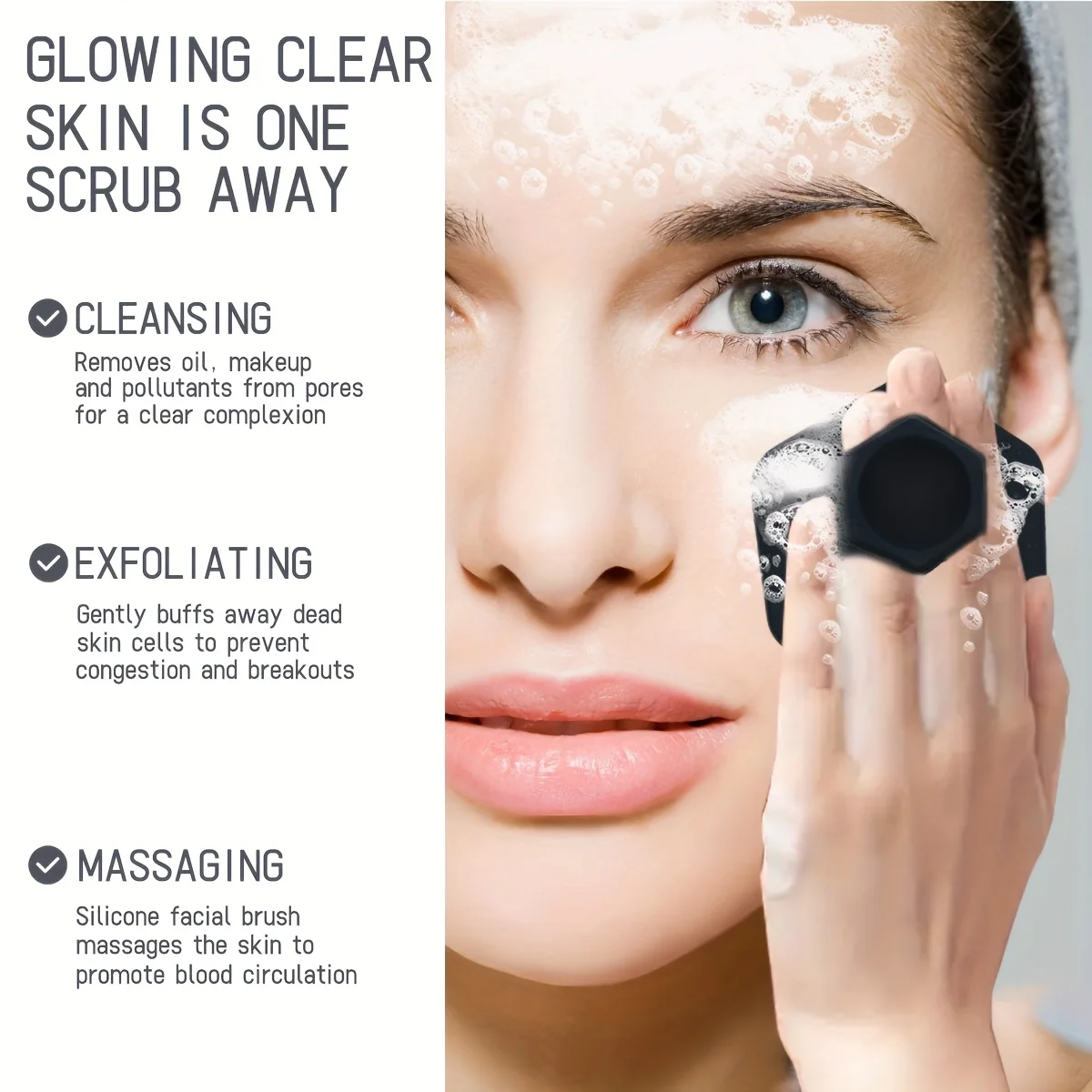 Zachte siliconen gezichtsreinigingsborstel Make-up remover tool Mee-eter verwijderaar Draagbare schoonheidstool Reinigingsborstel Schoonheid