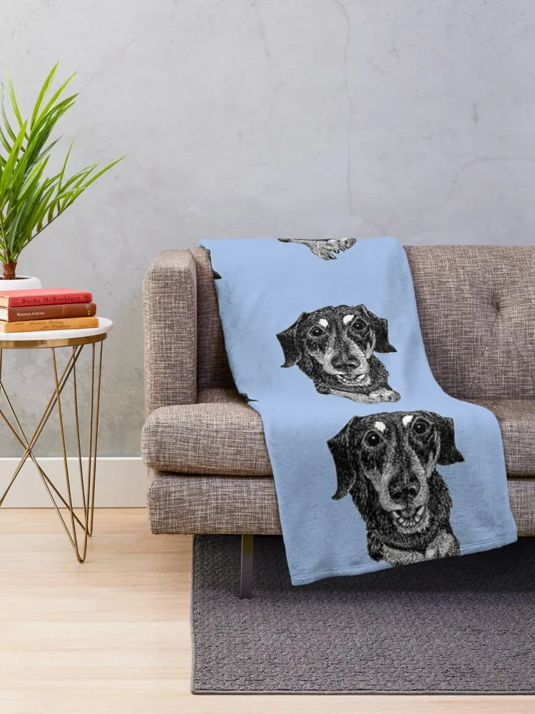 Rosie the Dachshund Throw Blanket Dorm Room Essentials Nap Summer Polar Blankets