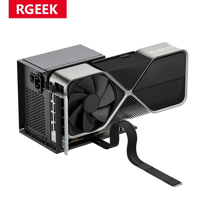 RGEEK PCIe 5.0 x4 128Gbps eGPU External GPU Dock for 50XX Series Graphics Cards with 50cm M.2 NVME to PCIe x16 Riser Cable