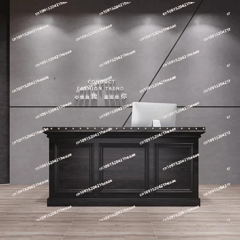 Vintage industrial style checkout page Bar Barber Shop Clothing Shop Reception Desk Restaurant Hotel Black Bar Table