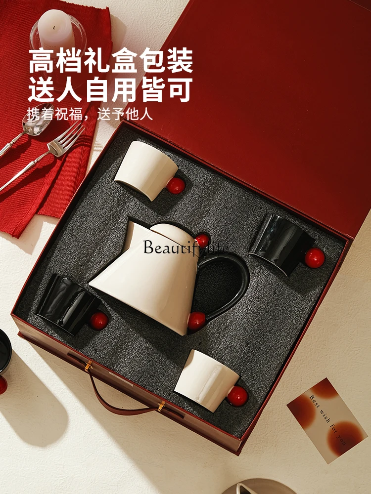 Teapot New Year Engagement Gift Wedding Housewarming Cup Set Suit