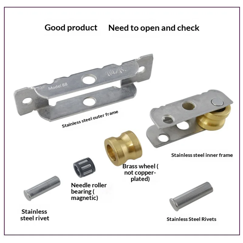 PVC window roller 88-type wheel bearing copper wheel stainless steel 77-type sliding door window copper roller