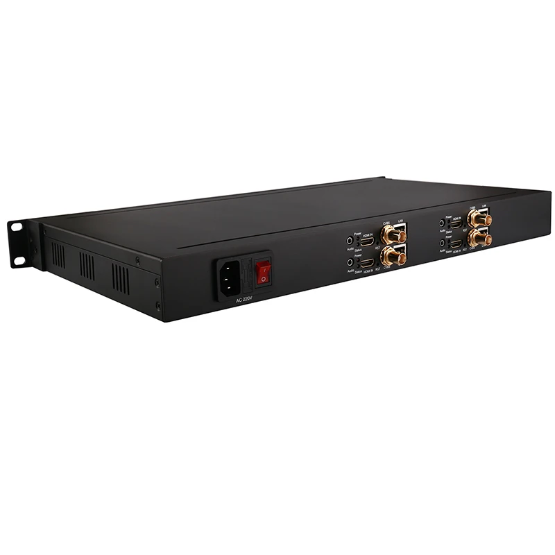 1U Rack Mount 4 Channel HDMI/AV CVBS to IP MPEG-2 EncoderHeadend Streamer for Cable TV System