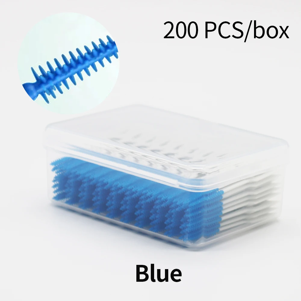 200Pcs/Box Dental Elastic Interdental Brush For Oral Care Cleaning