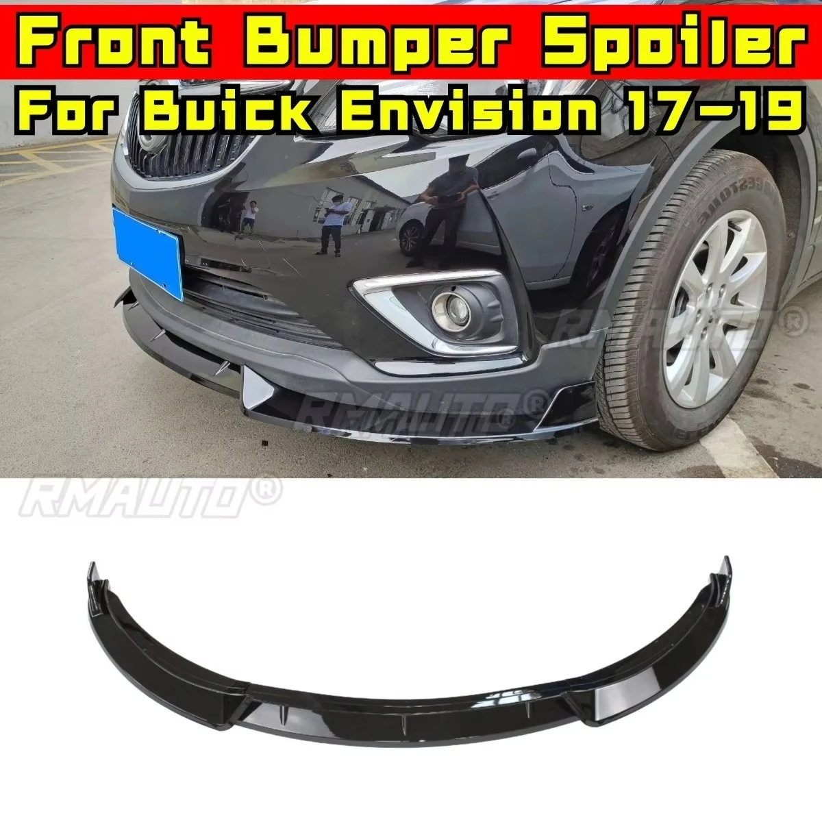

Car Front Bumper Lip Diffuser Spoiler Glossy Black Modification Part for Buick Envision 2017-2019 Bumper Protector Exterior Part