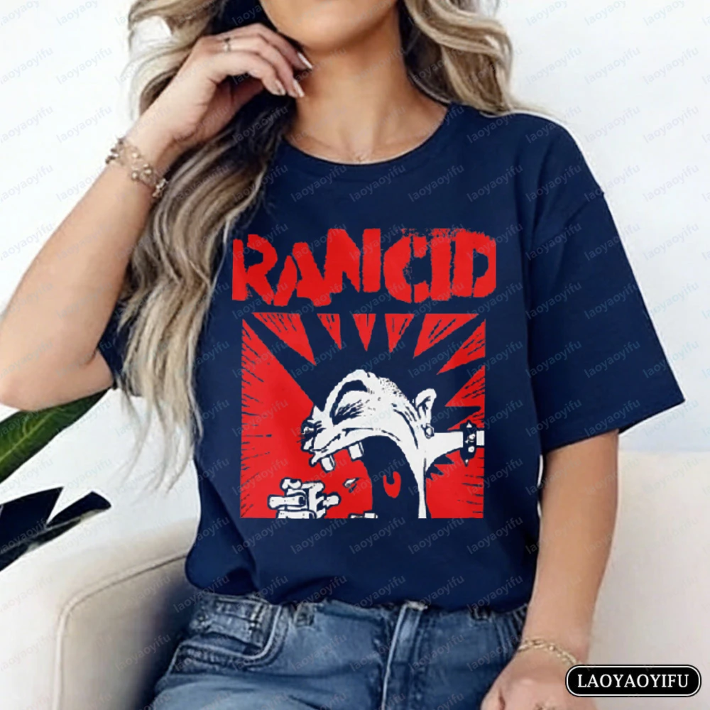 Rancid Fan Unisex T-Shirt Funny Screaming Punk Print Tops Rock Band Punk Lover Cotton Tee Cool Y2k Vintage Classic Women Clothes