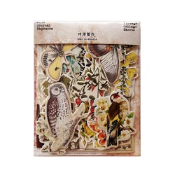 DIY scrapbooking vintage no adhesive material fabric flower and bird series photo junk album journal happy planner decoration