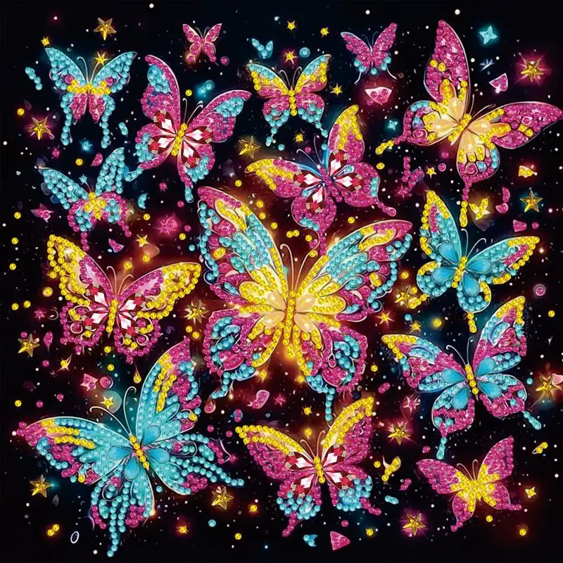 

GATYZTORY 5D DIY Partial Special Shaped Drill Diamond Painting Kit Colorful Butterfly Home Decoration Craft Gift 30x30cm