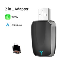 2in1 Mini Adapter Wired to Wireless CarPlay Android Auto 5GHz WiFi Suitable for 99% of original wired carplay auto car