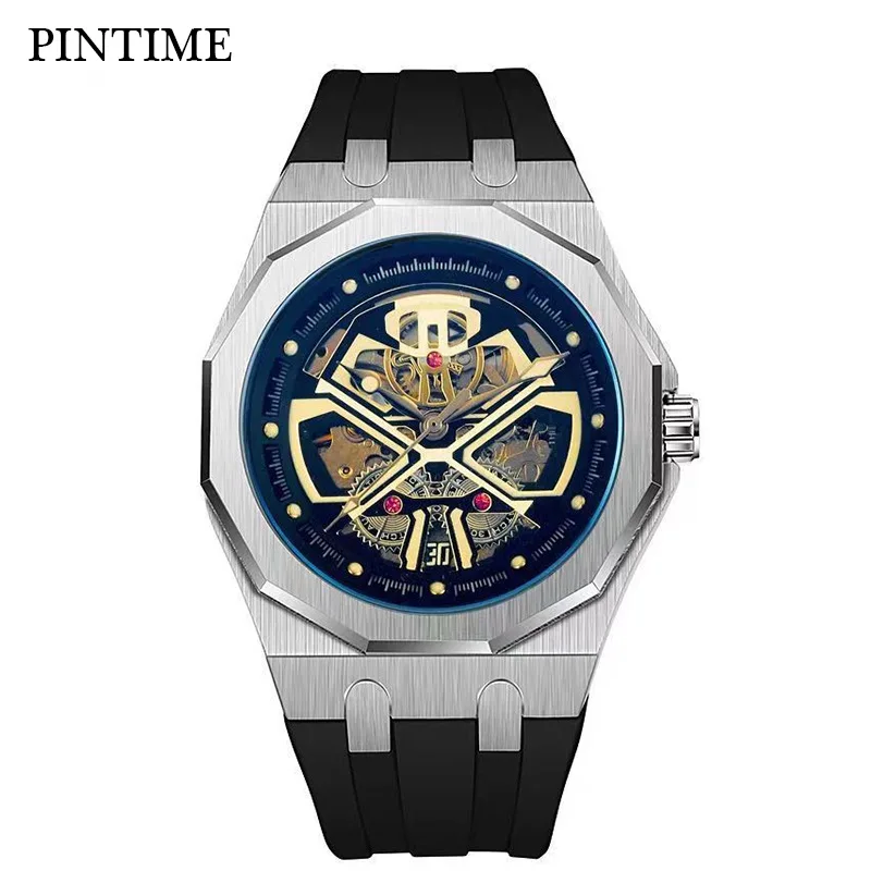 

New Men's Automatic Mechanical Watch With Luminous Dial 30 Meter Waterproof Stainless Steel Case Business And Leisure Watch