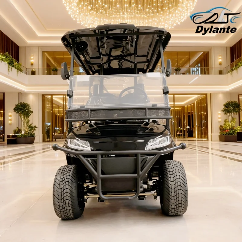 

New Design Upgraded Family And Hunting 4 Seater 60V 72V Electric Golf Cart With 7000W High Power Motor Folding Windshield