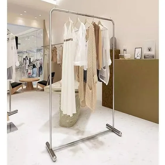 Stainless steel display rack Hanging clothes rack Display hanger