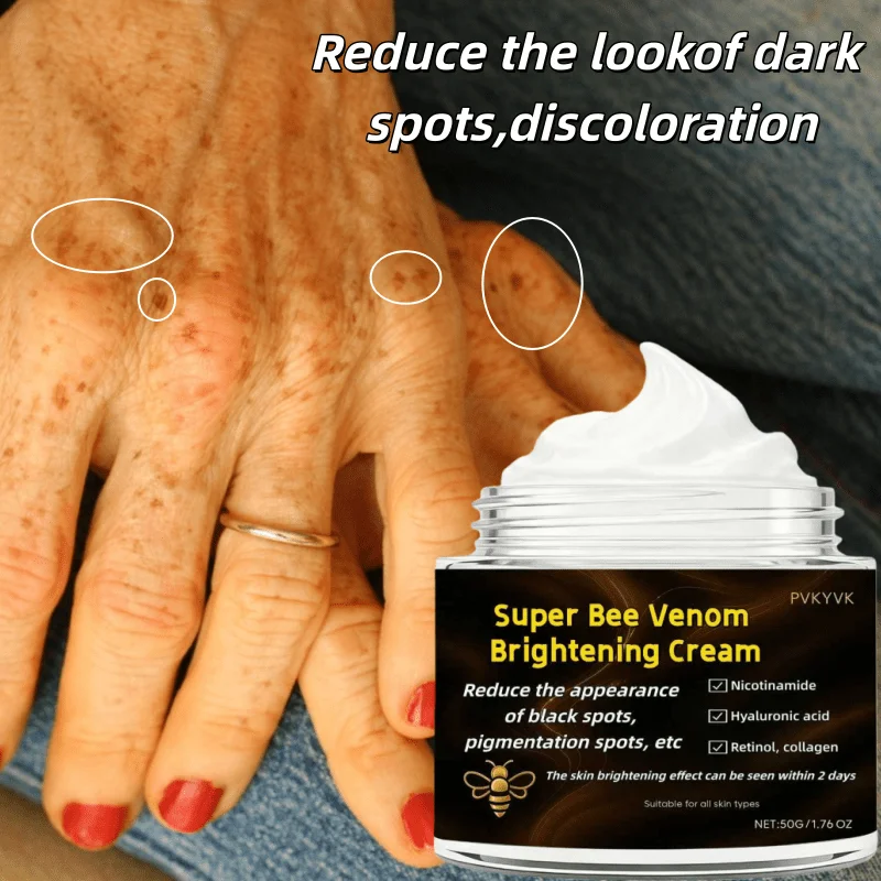 

Увлажняющий осветляющий крем для рук Super Bee Venom. Уменьшает вид темных кругов, смайки или синих пятен. Мощное увлажнение.