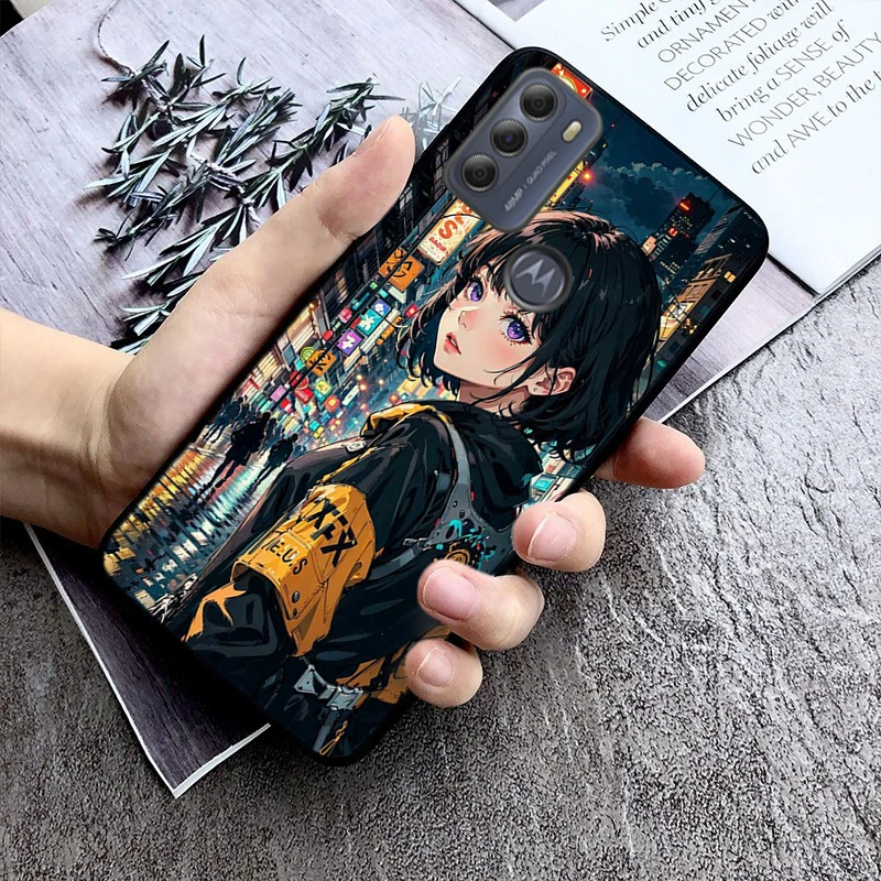 Japanese Style Anime Girl Phone Case For Moto Edge 50 40 Pro Edge 40 30 Ultra Neo Fusion G Power G Stylus G Play E32 E20 E40 