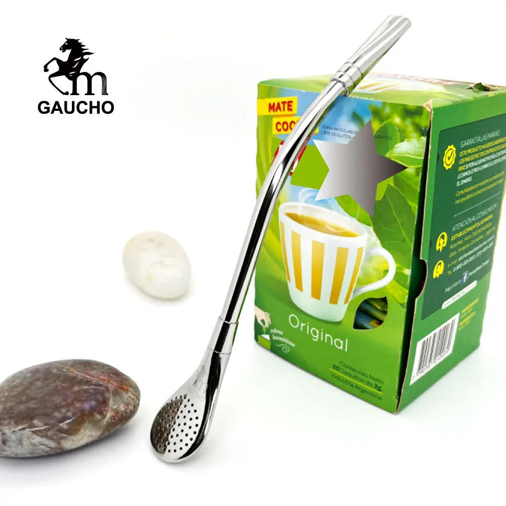 200 PCS/Lot Gaucho Yerba Mate Straw 19CM Mirror Finished Argentina High Class Stainless Removable Filter Bombilla Hot Wholesale