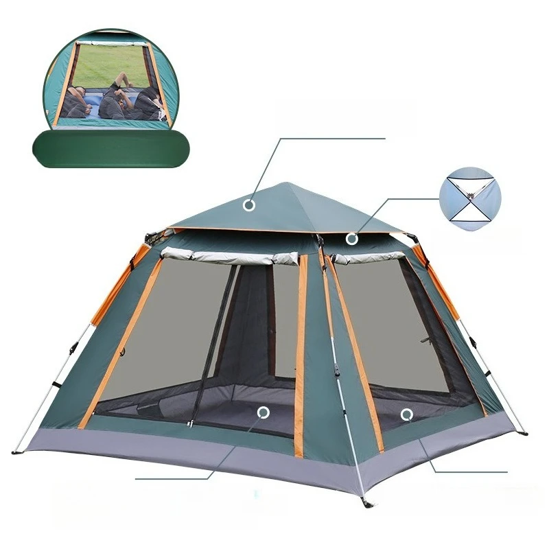

Outdoor camping camping tent panoramic doors and windows automatic quick opening sun protection waterproof rainproof park