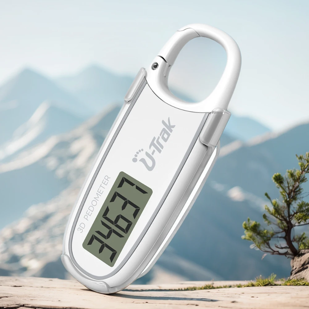 Walking 3D Pedometer Simple Step Tracker Large Screen Clip-On Pedometer LCD Display with Carabiner for Adults Kids Seniors Dog