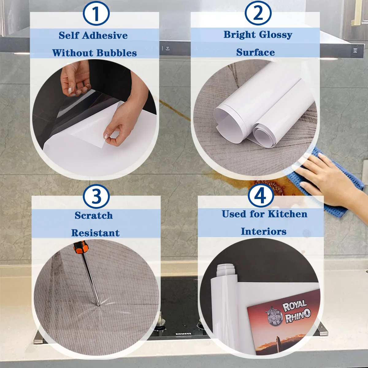 Transparent Pvc Kitchen Countertop Protective Film Heat-Resistant Self-Adhesive Oil Proof Home/Cabinet Wall Protective Sticker