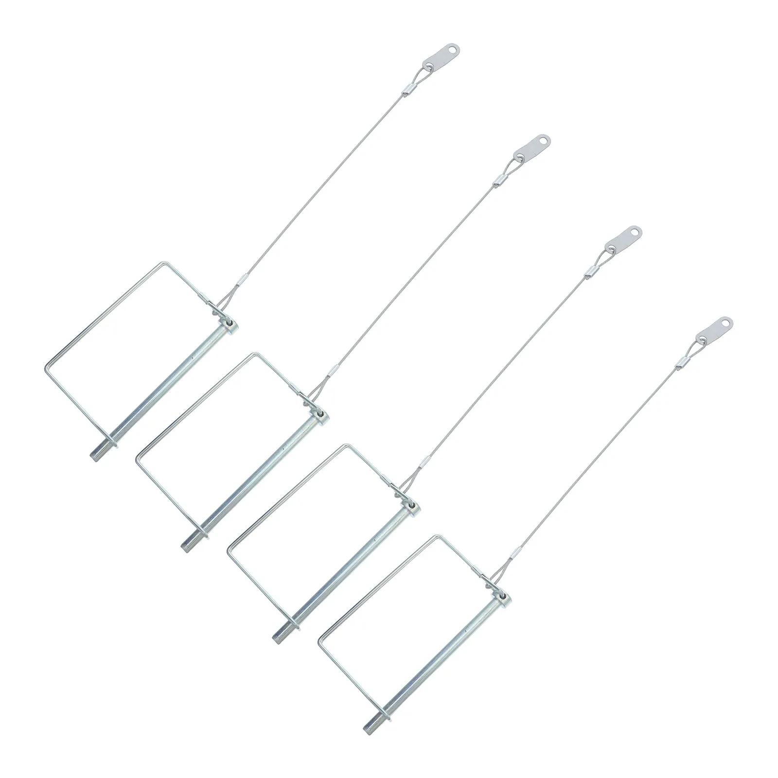 4Pcs Square Locking Pin Heavy Duty Trailer Hitch Lock Removable Safety Connector Anti Lost Strap for Rv Boat Trailer Coupler Pin