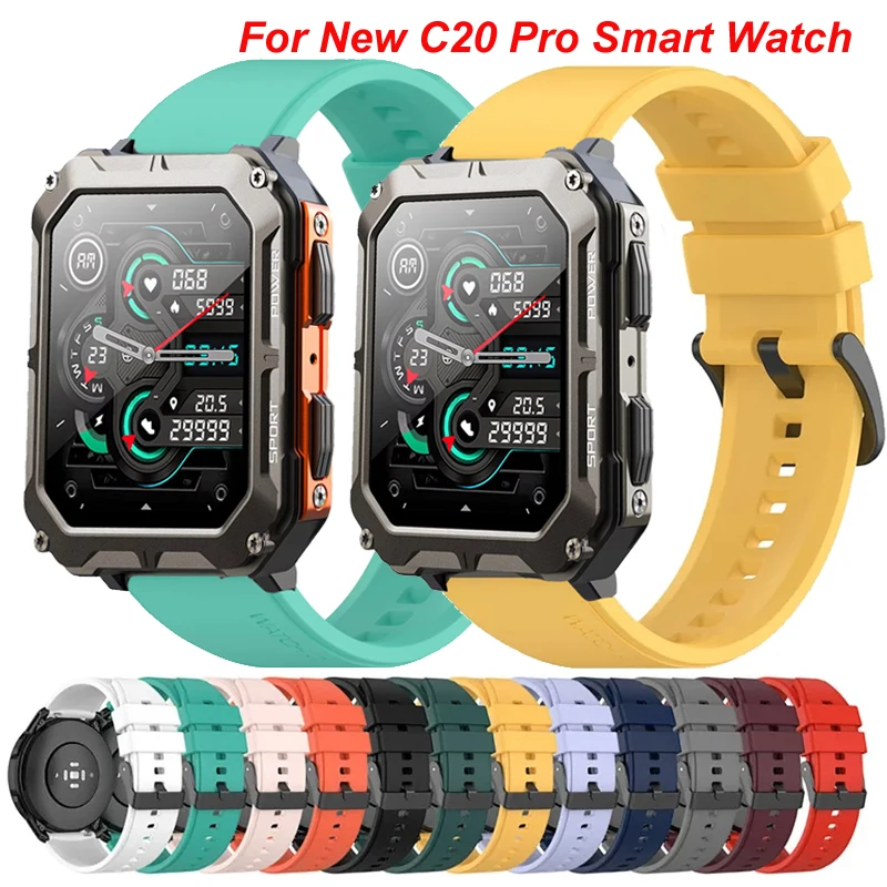 22mm Silicone Strap For New C20 Pro SmartWatch Bracelet For Zeblaze Btalk 3 Plus 3Pro/Vibe 7 7 Pro 7Lite Ares GTR GTS 3 Pro Band