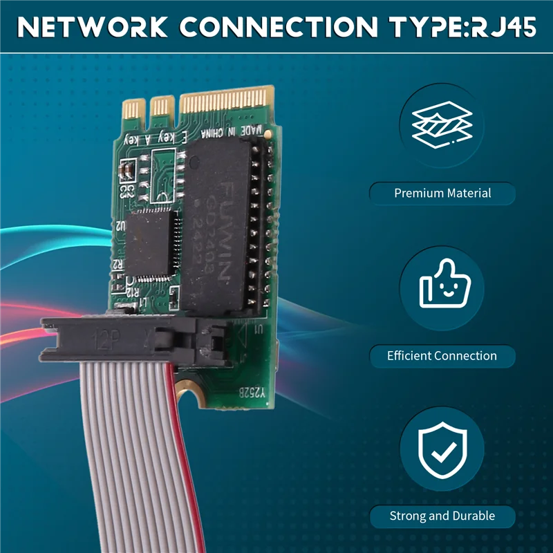 Tarjeta de red ABGN Gigabit Ethernet, adaptador de red RJ45 de 2,5G, tarjeta de red de Bus, Chip RTL8125BG, adaptador Ethernet M.2 A + E/Straight P