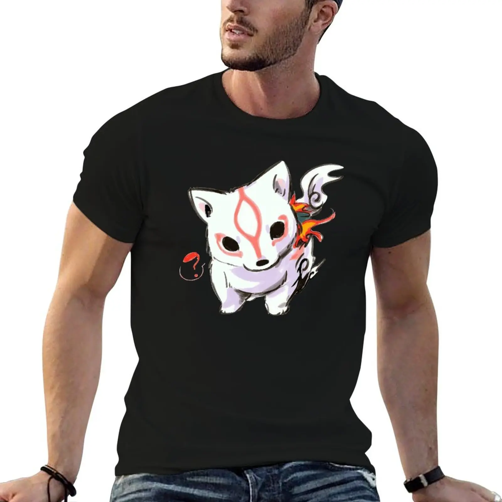 Baby Okami questioning T-Shirt Breathable Lightweight Summer Top