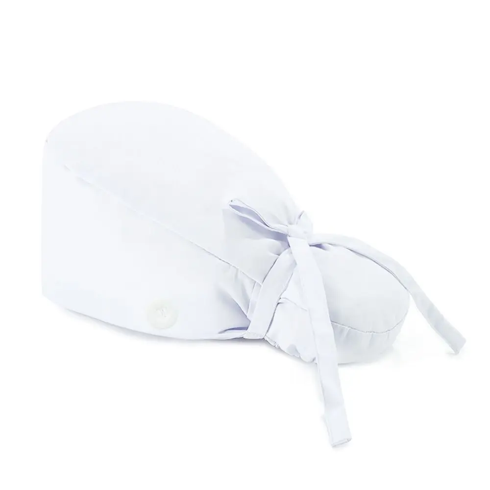 Adjustable Surgical Scrub Caps Ponytail Holder Bouffant Doctor Nurse Caps Long Hair With Buttons Turban Hats Women & Men