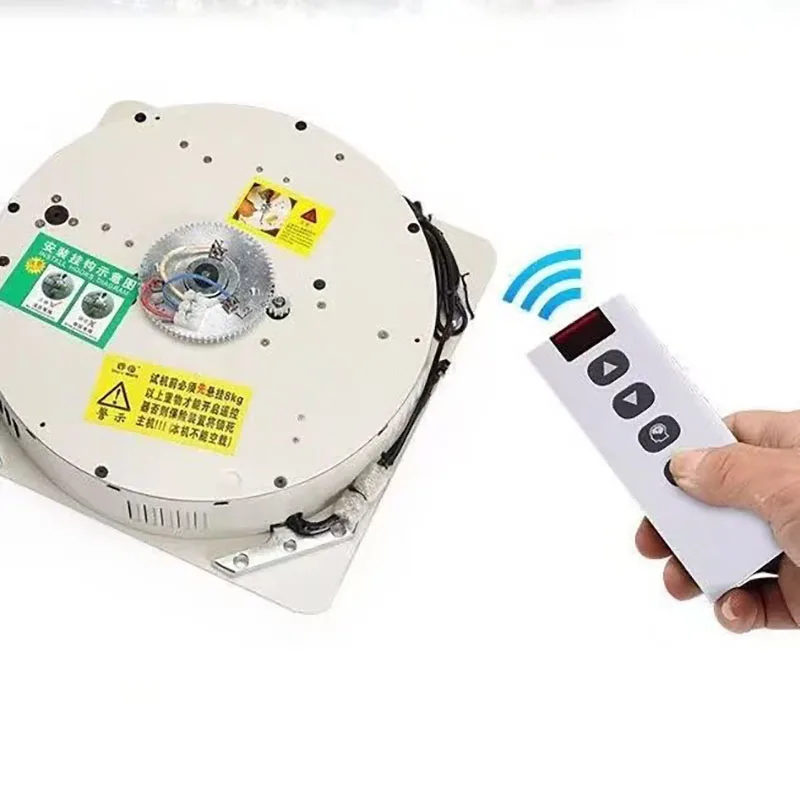 Crystal Chandelier Lift System 5M Remote Control 100kg Capacity Auto Wire Winding Lamp Hoist Working With 110V Power Supply