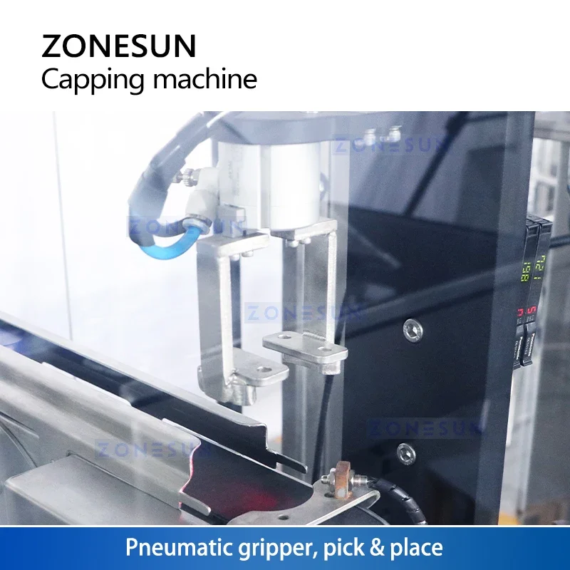 Zonesun ZS-XG441F Сервоукупорочная машина для укупорки Джерриканки Машина для завинчивания крышек в стиле F Уплотнение больших бутылок УФ-стерилизация