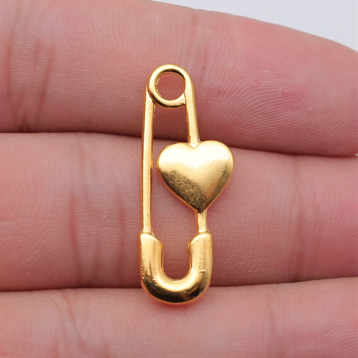 10pcs 31x12mm 4 Colors Rhodium Color KC Gold Color Gold Color Antique Silver Color Love Pin Charms Jewelry Making Accessories