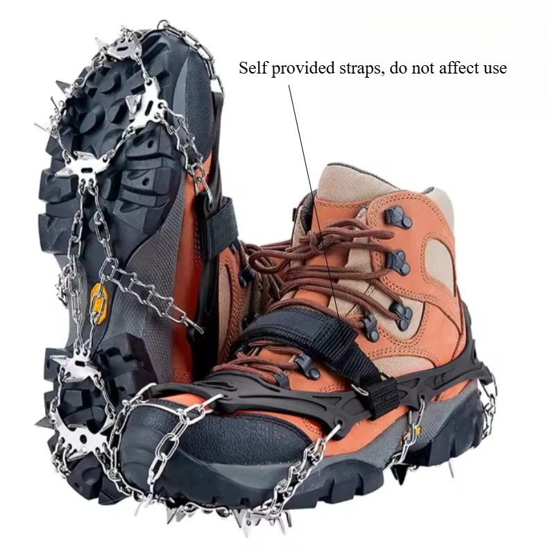 [Stainless Steel Spikes] Crampons Ice Cleats - Stainless Steel Spikes for Anti-Slip Traction - Hiking, Fishing, Walking