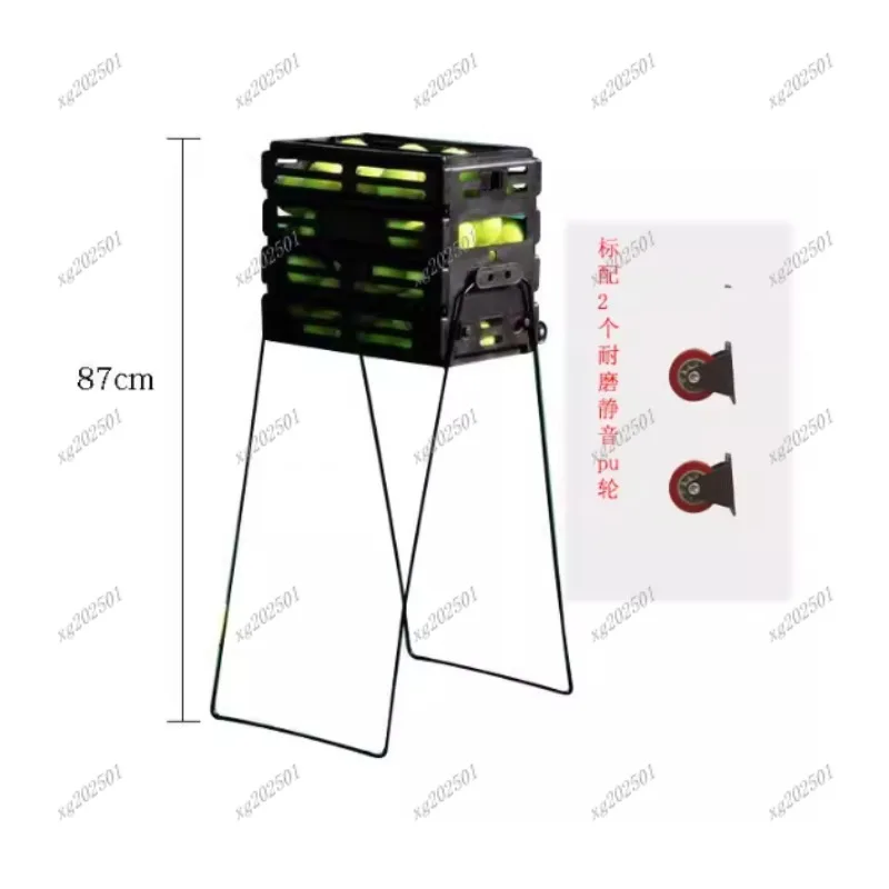 Drop-Resistant Tennis Ball Hooper - Multifunctional Nylon Picker Basket with Wheels