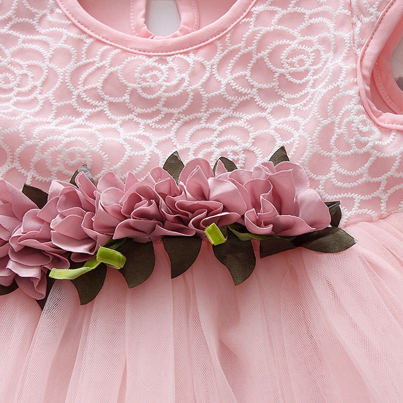 Newborn Baby Clothes 0 3 6 12 24 Month Party Tulle Girl Flower Summer Dress Princess Dress Toddler