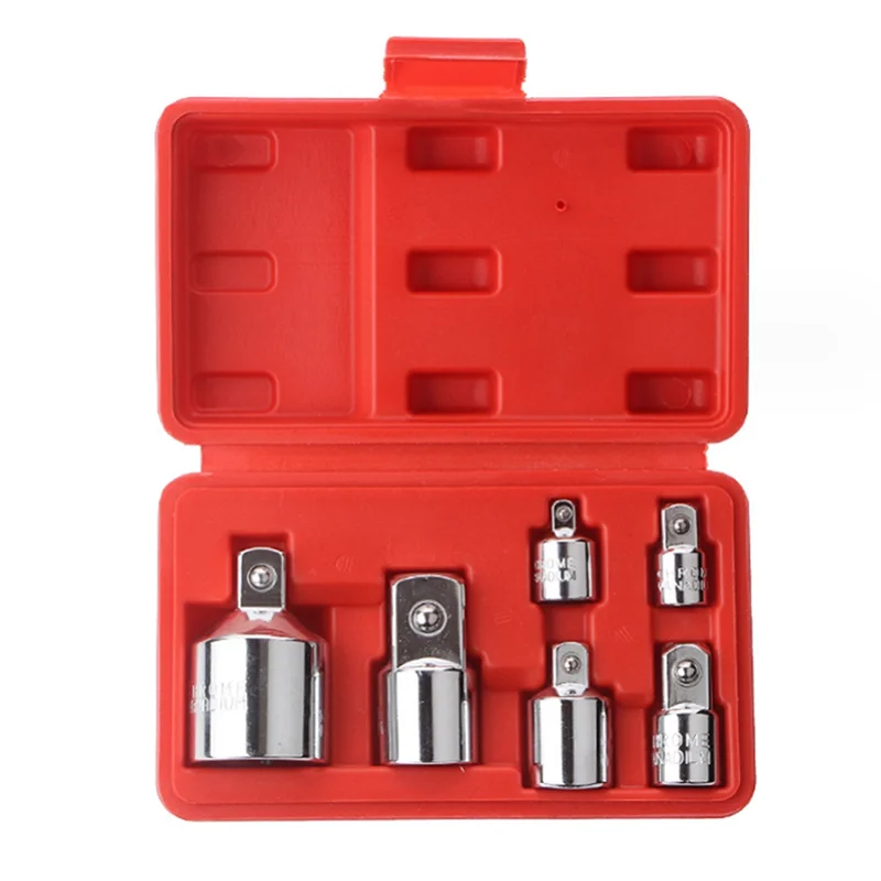 

AB06 6Pc Socket Converter Adaptor Set Sleeve Adapter 1/2,3/8,1/4 Interchangeable Adapter Ratchet Wrench Attachment