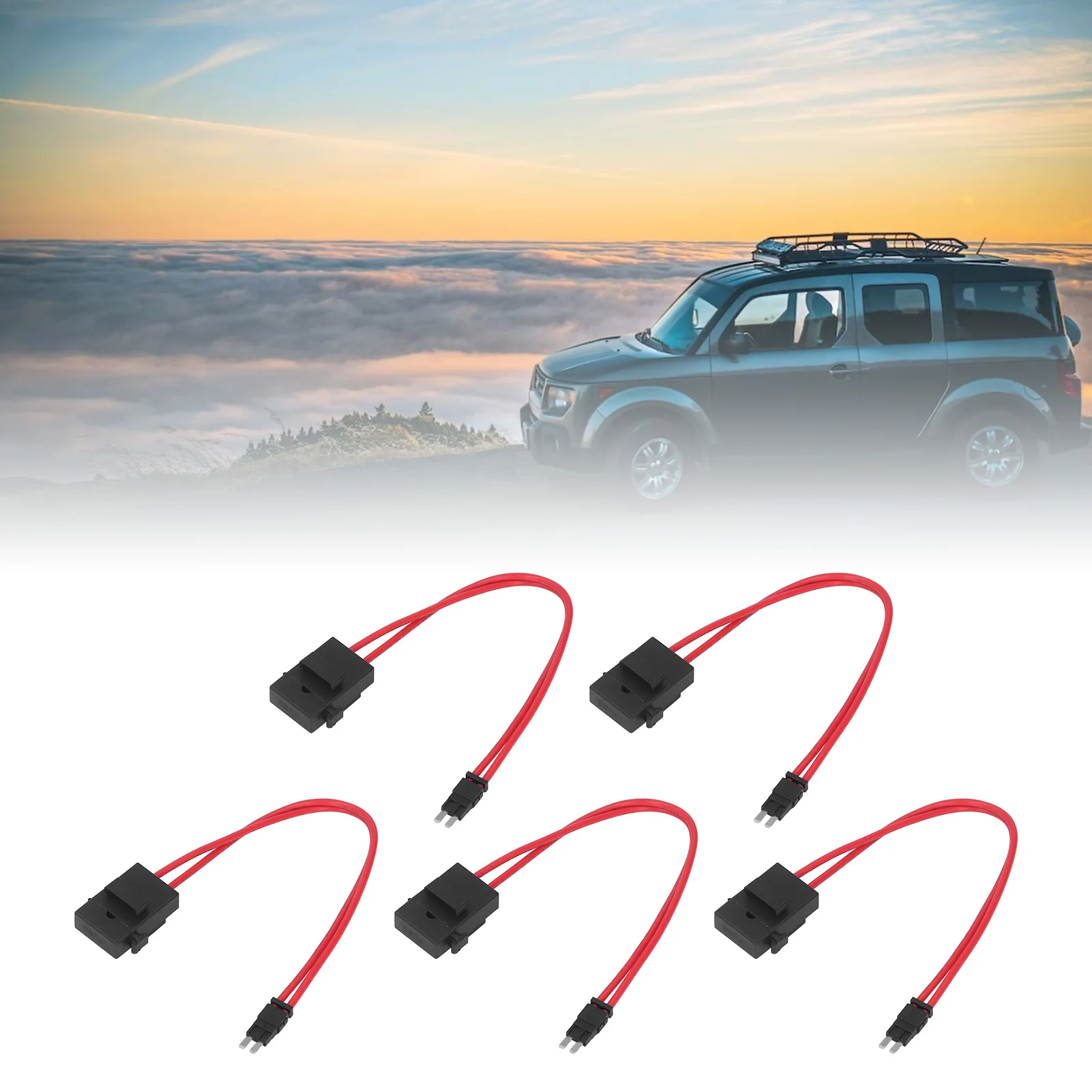 

Car Fuse Holder Connector, 5Pcs PC Heavy Duty Wire Extension, Professional Car Fuse Holder Connector for Vehicle ATM 20A 16AWG